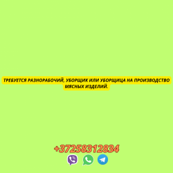 Разнорабочий, уборщик или уборщицана производство мясных изделий